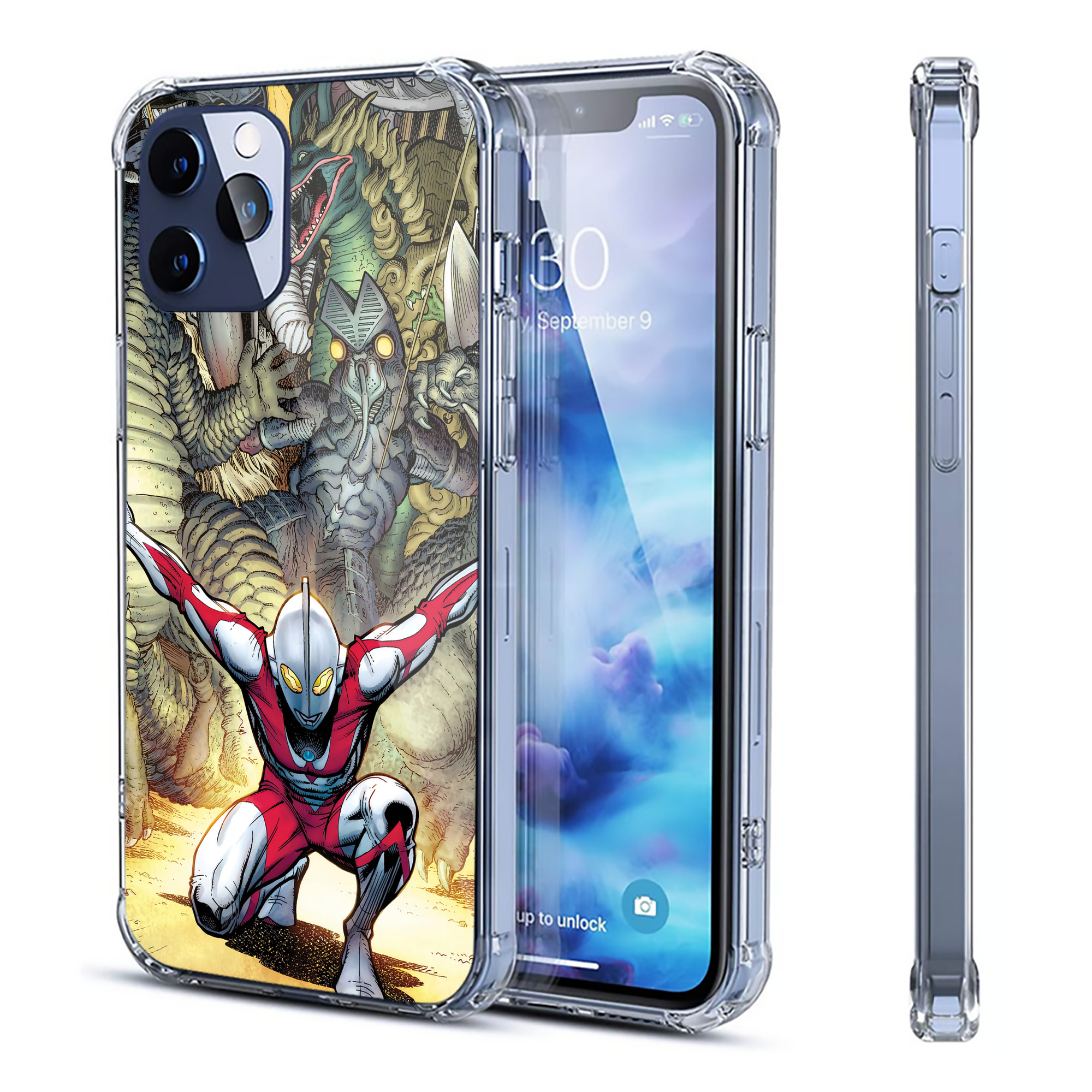 （画像用） ウルトラマン Ultraman 【iPhone 12シリーズ対応】透明スマホケース（クリアソフトケース）